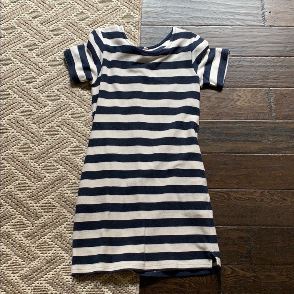 Navy and White Striped Dress